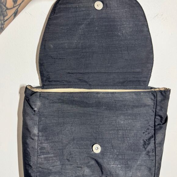 BAGGALLINI Studded Black Nylon Shoulder Tote Handbag Travel Packable Grunge - Picture 6 of 7